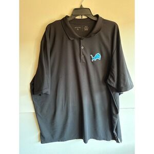 Antigua Detroit Lions NFL Polo Shirt Mens 3XLT Extra Tall Black playoffs
